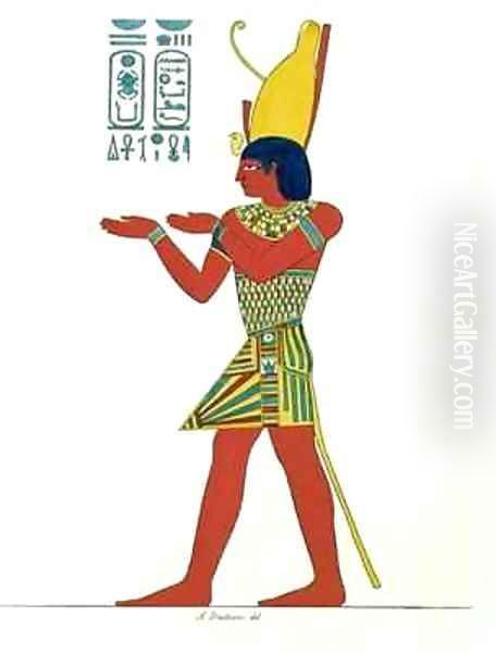 Nectanebo I wearing the double crown of Upper and Lower Egypt Oil Painting by A. Duchesne