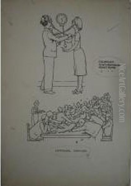 How To Run A Communal Home Oil Painting by William Heath Robinson