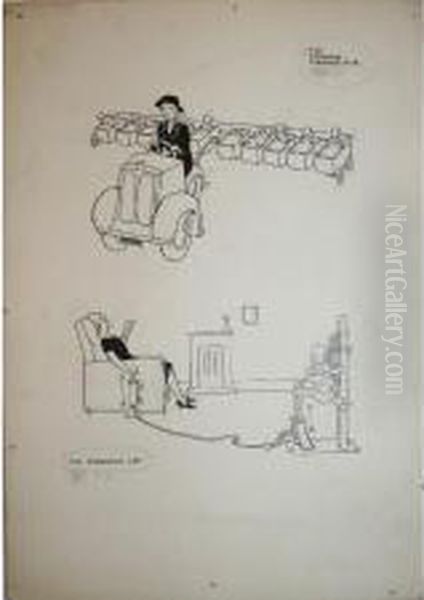 How To Run A Communal Home Oil Painting by William Heath Robinson