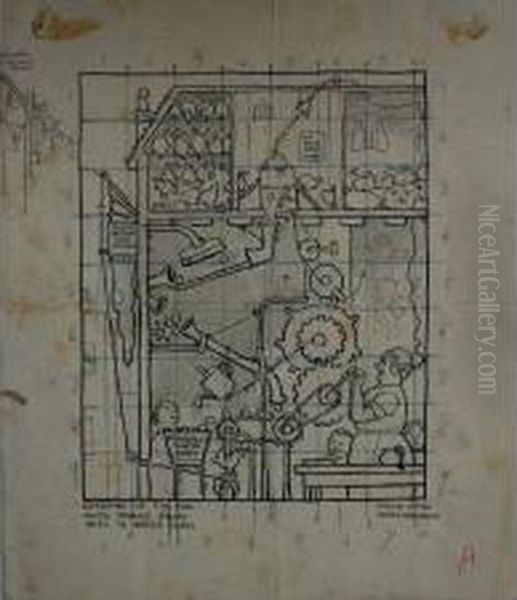 Rough Sketches For Advertisements Oil Painting by William Heath Robinson