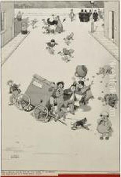 How A Fallen Crumb May Oil Painting by William Heath Robinson