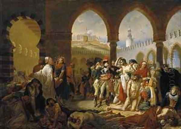 General Bonaparte Visiting the Plague Stricken at Jaffa Oil Painting by Auguste Hyacinthe Debay