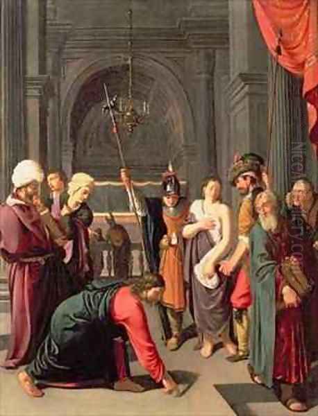 Christ and the Woman Taken in Adultery Oil Painting by Gerard (Chevaert) Doullet