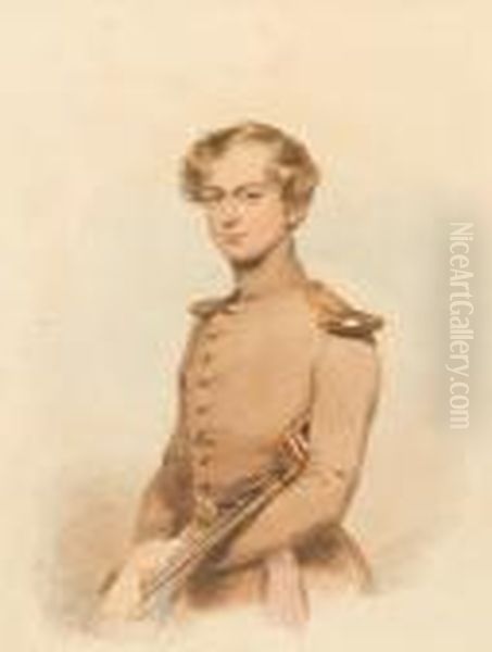 Lieutenant Charles Newton Oil Painting by Francois Theodore Rochard