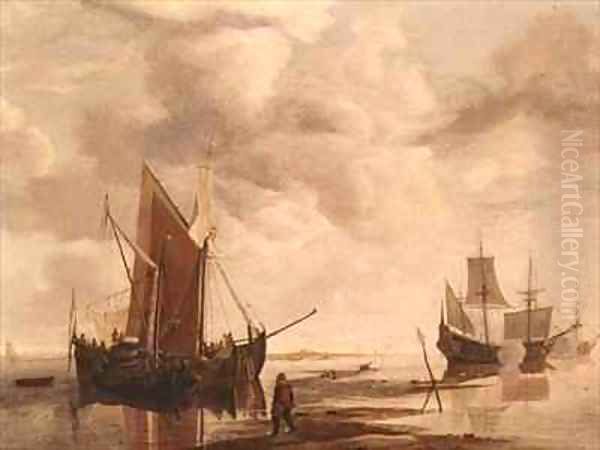 Calm Sea Oil Painting by Hendrick Dubbels