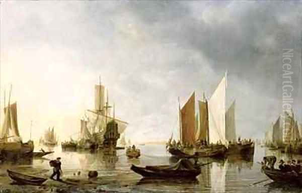 Harbour with Anchored Ships Oil Painting by Hendrick Dubbels