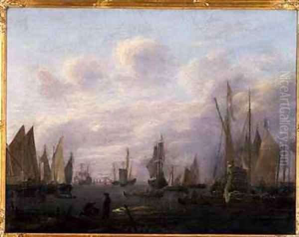 Port Entrance Oil Painting by Hendrick Dubbels