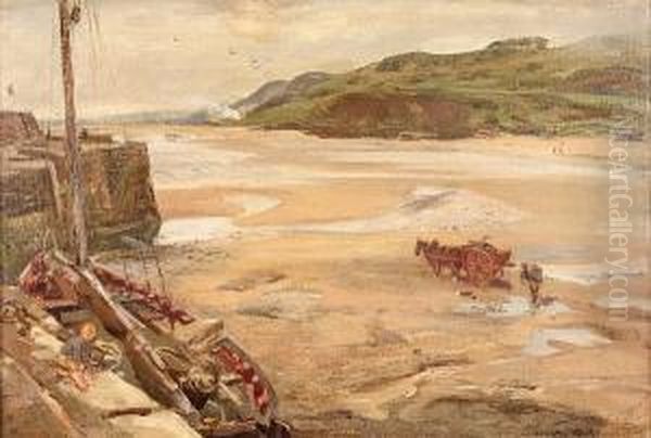 Pettycur Harbour, Fife Oil Painting by Alexander Ignatius Roche