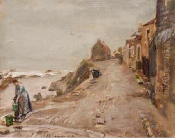 A Wet Day, St. Monans Oil Painting by Alexander Ignatius Roche