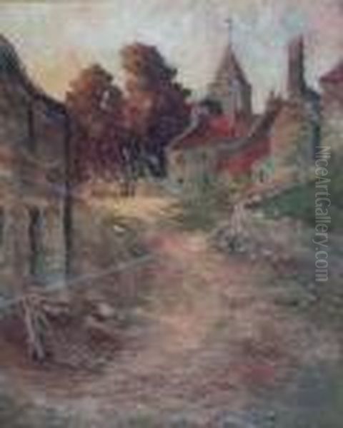 Road Through The Village Oil Painting by Alexander Ignatius Roche