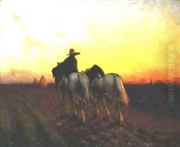 Returning at sunset Oil Painting by Henry Edward Detmold