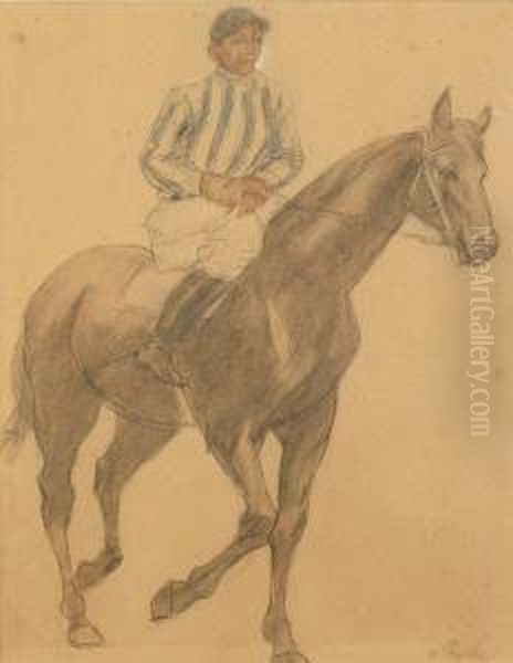 Jockey Sur Son Cheval Oil Painting by Odilon Roche