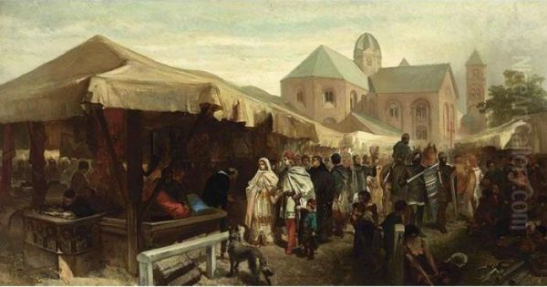 A Visit At The Fair In Utrecht Oil Painting by Charles Rochussen