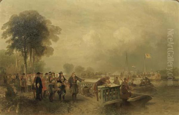 Stadholder William Iii Inspecting The Troups At Hinderschans Oil Painting by Charles Rochussen