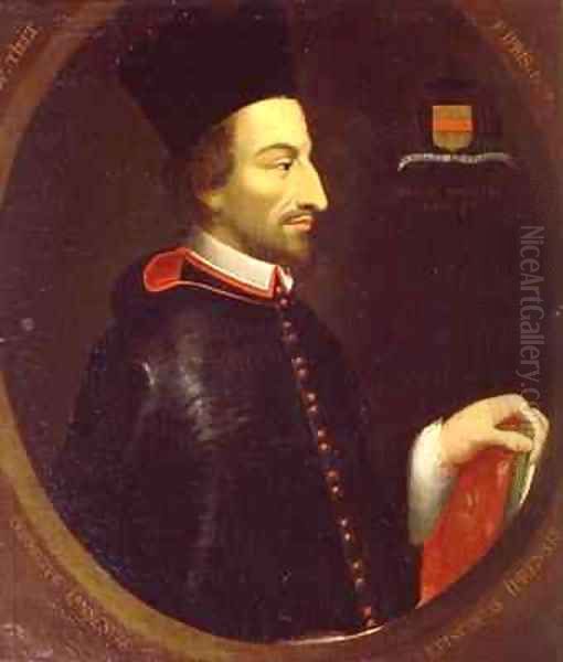 Cornelius Jansen 1585-1638 Bishop of Ypres Oil Painting by L. Duthielt