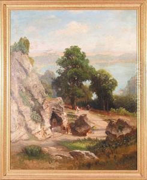 Zatoka Neapolitanska Oil Painting by Carl Gustav Rodde