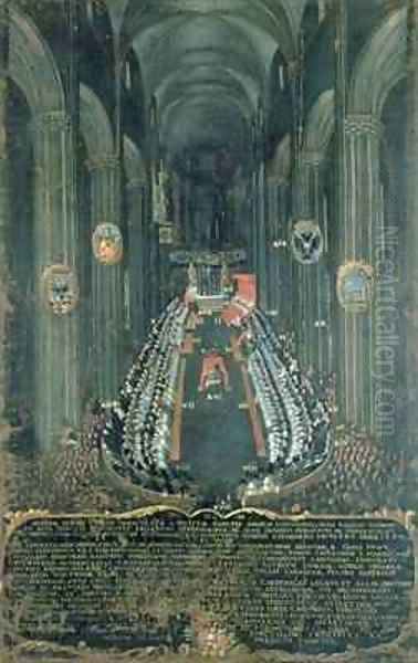 Organ panel depicting The Sitting of the Council of Trent in Trent Cathedral on 3rd and 4th December 1565 Oil Painting by Niccolo Dorigati