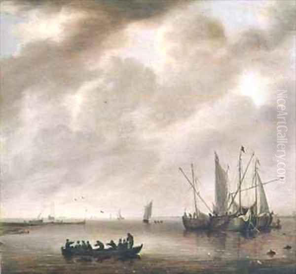 The Calm Sea Oil Painting by Willem van Diest