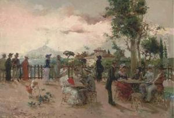 Refreshment On The Neapolitan Coast Oil Painting by Eugenio Oliva Rodrigo