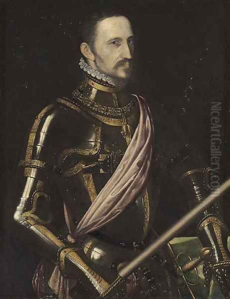 Portrait of Don Fernandez Alvarez de Toledo, 3rd Duque de Alba (1507-1582) Oil Painting by Antonis Mor Van Dashorst