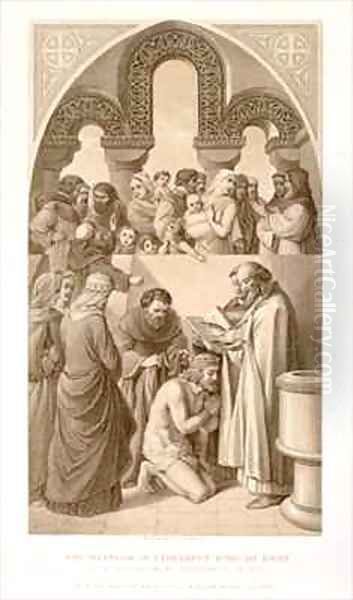 The Baptism of King Ethelbert of Kent by St Augustine at Canterbury in 597 Oil Painting by William Dyce