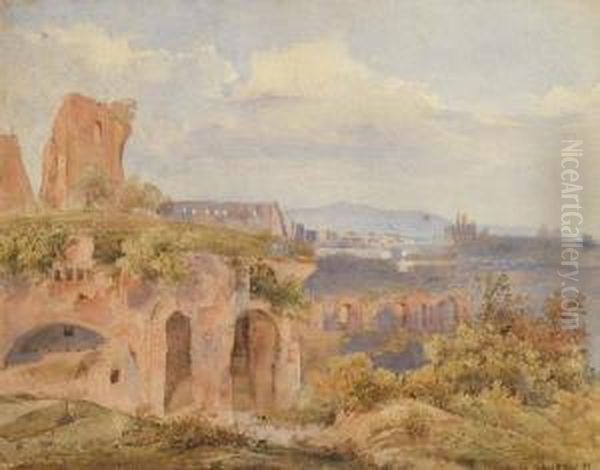 Vue D'italie Oil Painting by Jorgen Roed