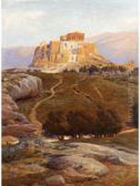 The Acropolis Oil Painting by Max Roeder