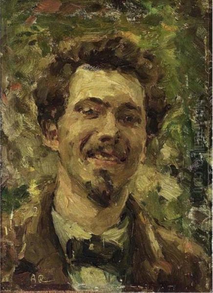 A Self Portrait Oil Painting by Albert Roelofs