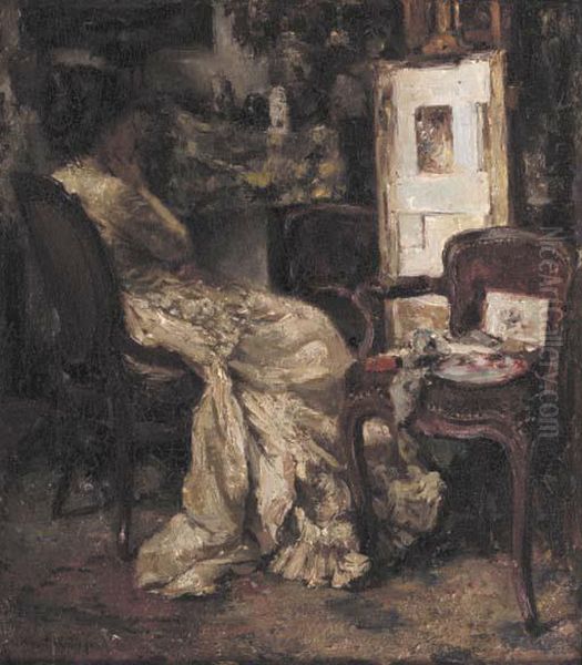 In The Artist's Studio Oil Painting by Albert Roelofs