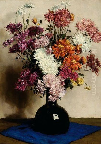 Chrysanthemum Oil Painting by Willem Roelofs