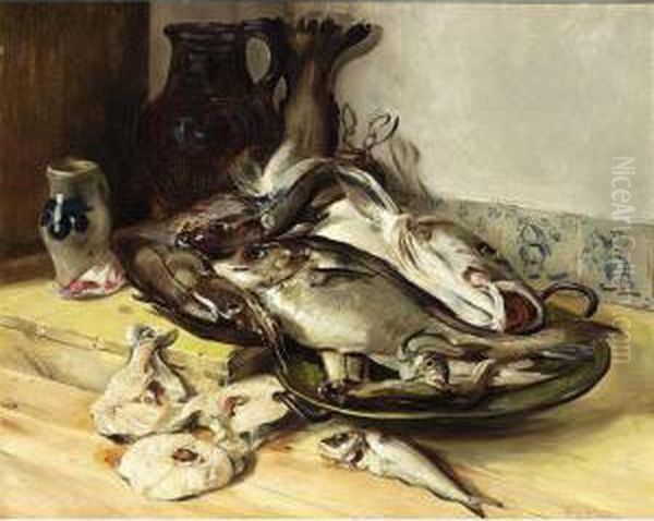 Cod-fish Oil Painting by Willem Roelofs