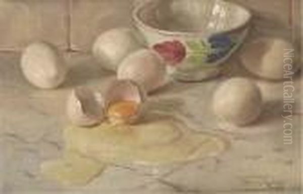 Still Life With Eggs Oil Painting by Willem Roelofs