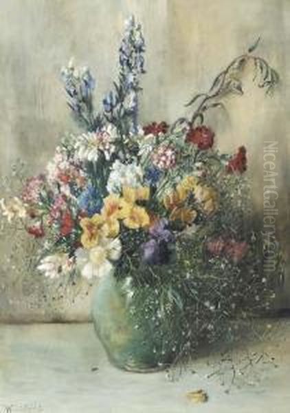 A Summer Bouquet Oil Painting by Willem Roelofs