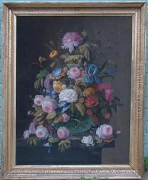 Floral Still Life Oil Painting by Severin Roesen