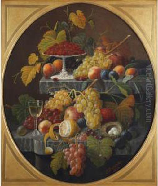 Two-tier Still Life With Fruit Oil Painting by Severin Roesen