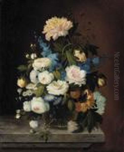 Bouquet Of Flowers Oil Painting by Severin Roesen