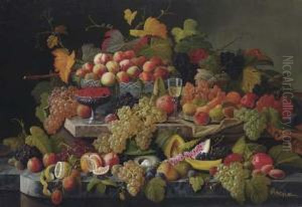 Still Life With Fruit Oil Painting by Severin Roesen