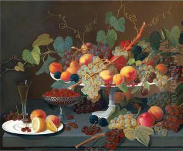 Still Life Of Fruit Oil Painting by Severin Roesen