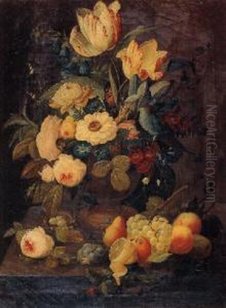 Still Life Of Flowers Oil Painting by Severin Roesen