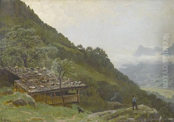 Vallee De La Reuss Au Dessus De Fluelen Oil Painting by Francois Roffiaen