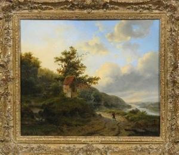 Romantische Fluslandschaft Oil Painting by Francois Roffiaen