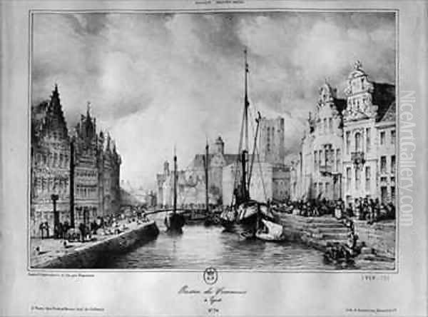 View of Ghent Oil Painting by Francois Joseph Dupressoir