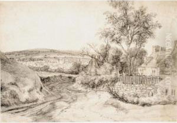 Landscape With A Road Leading To A Village Oil Painting by Roelandt Roghman