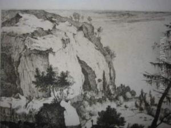 Rocky Landscape With Fir Oil Painting by Roelandt Roghman