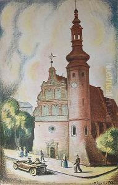 Kosciol Klarysek W Bydgoszczy Oil Painting by Wladyslaw Roguski