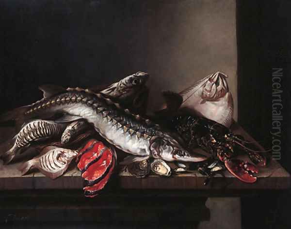 Sturgeon Oil Painting by Isaac Van Duynen