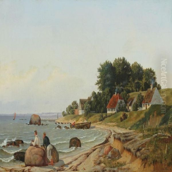 Coastel Scenery Oil Painting by Frederik Niels M. Rohde