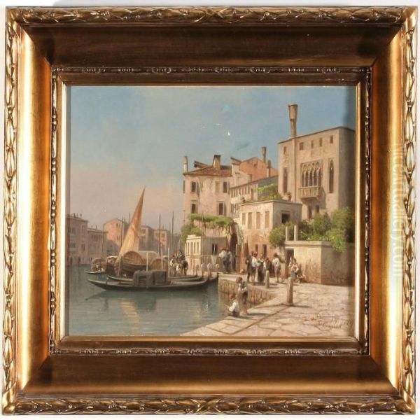 Canal Grande. 
Venezia Oil Painting by Frederik Niels M. Rohde