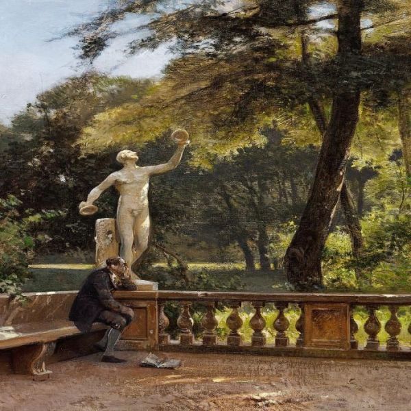 Fra Villa Borghese Oil Painting by Frederik Niels M. Rohde