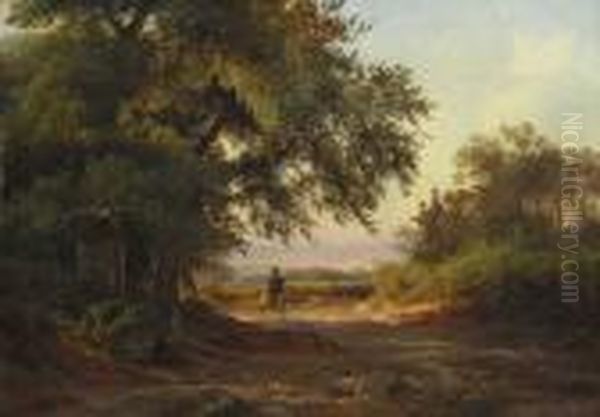 Montagnes Albanaises, Vers La Campagne Romaine Oil Painting by Johan Frederik Rohde